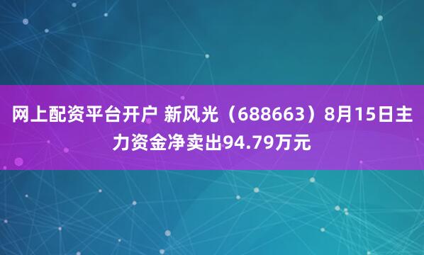 网上配资平台开户 新风光（688663）8月15日主力资金净卖出94.79万元