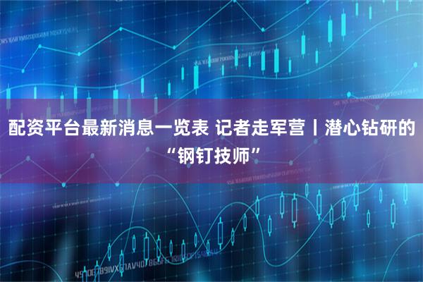 配资平台最新消息一览表 记者走军营丨潜心钻研的“钢钉技师”